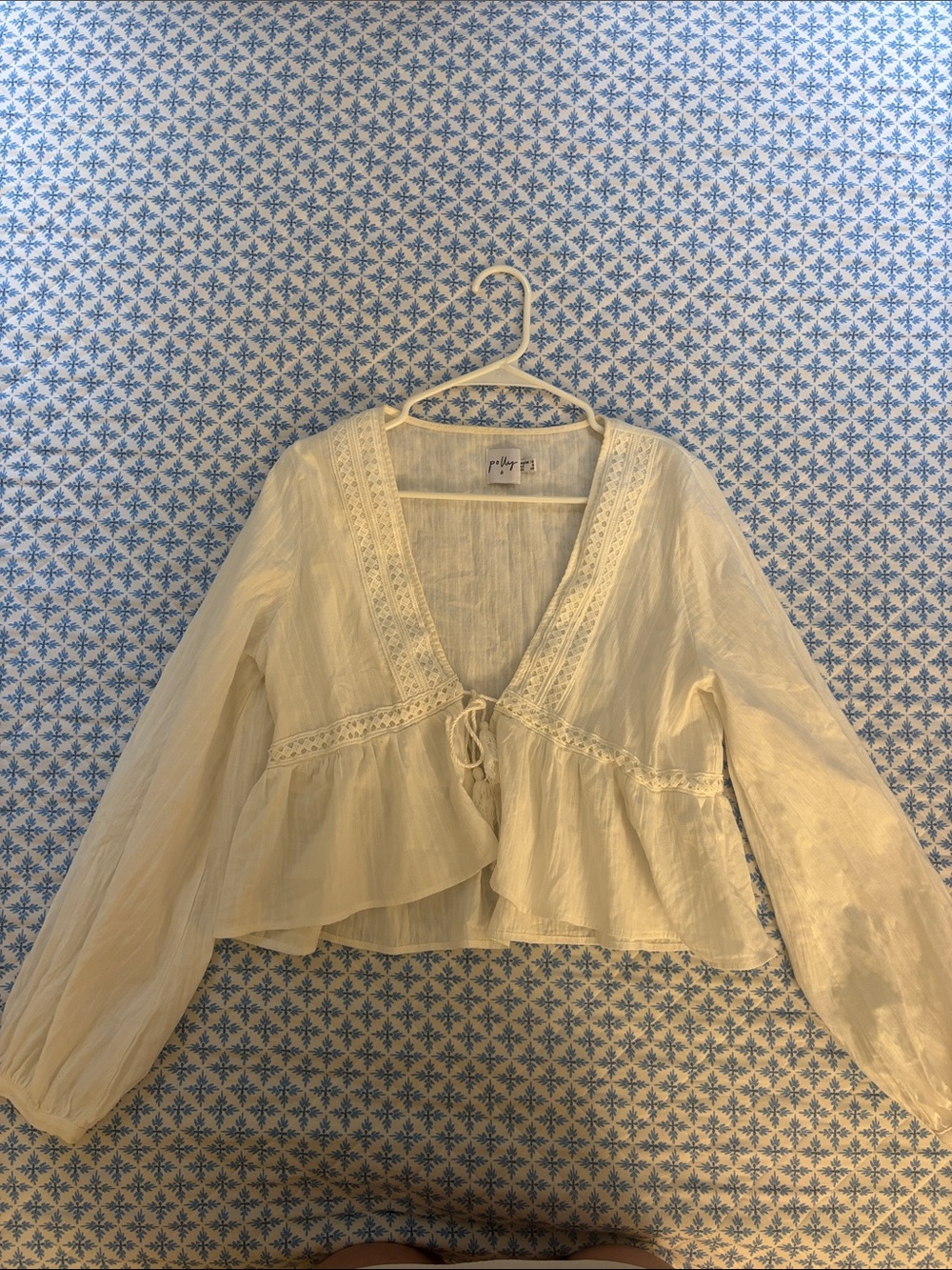 White Tie-Front Blouse